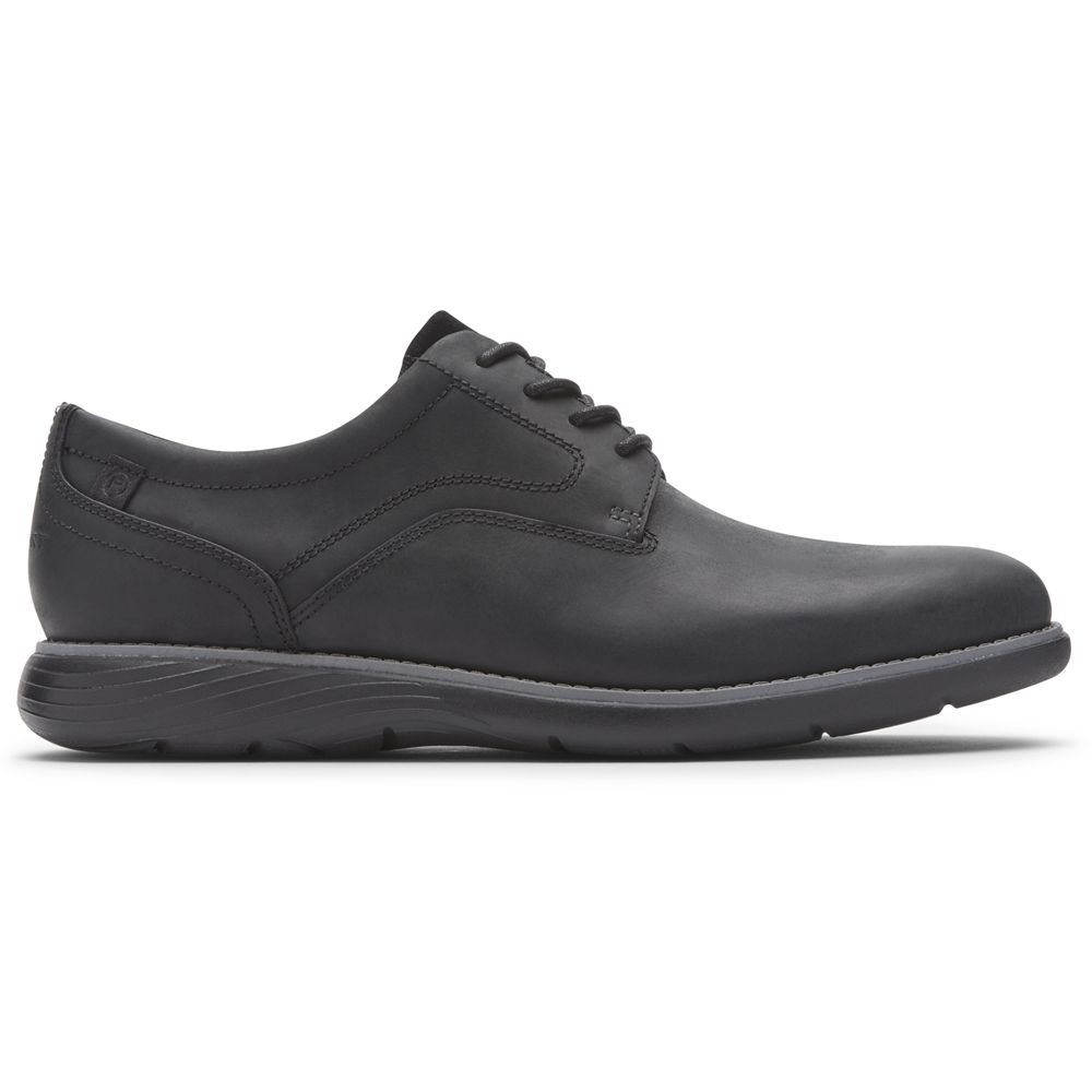 Rockport Men's Garett Plain Toe Oxfords - Black - USA (3248QDKGA)